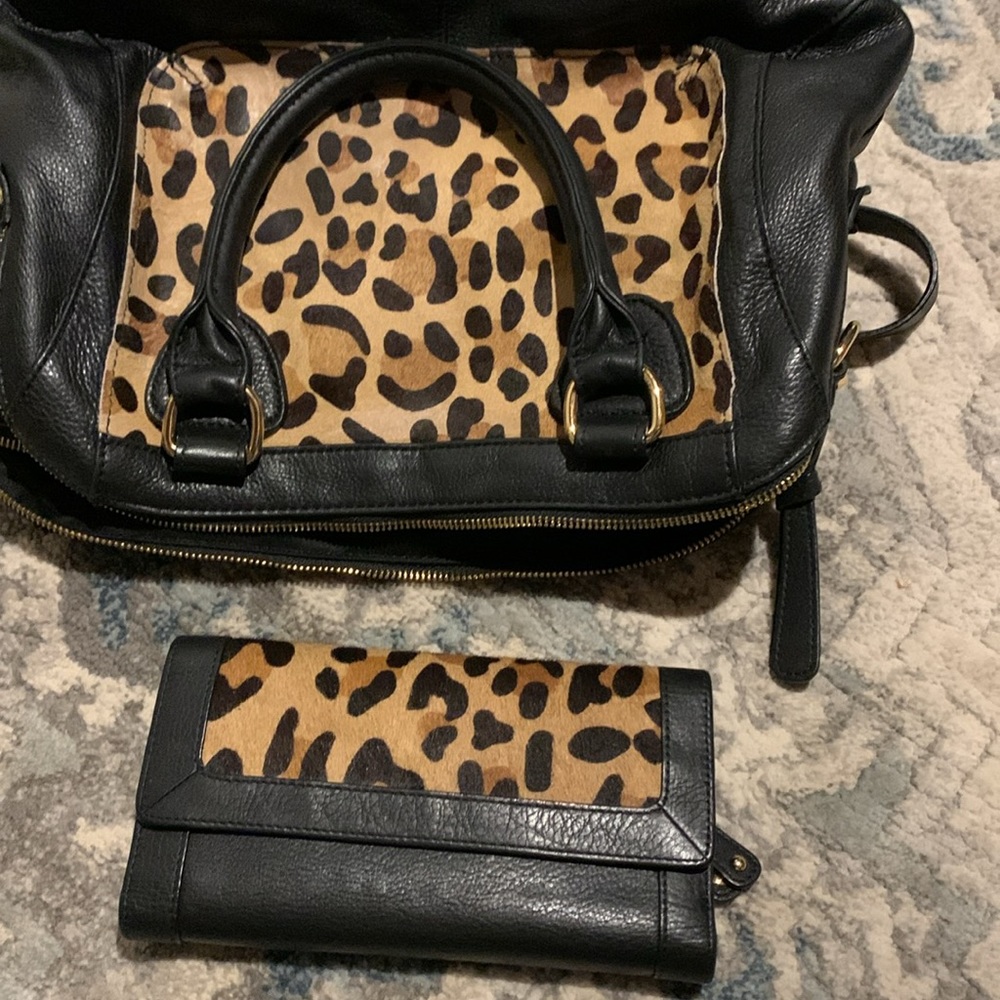 Leather/calf hair wallet - Picture 10 of 11